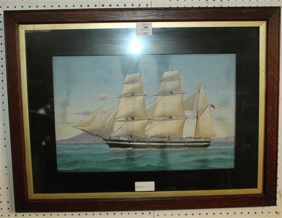Gouache of ship